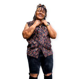 Vintage Coldwater Creek Butterfly Print Vest 1X